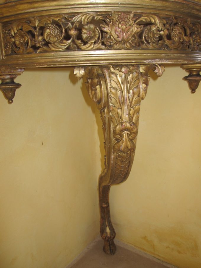 Small corner console, Louis XVI style, with marble top - Image 3