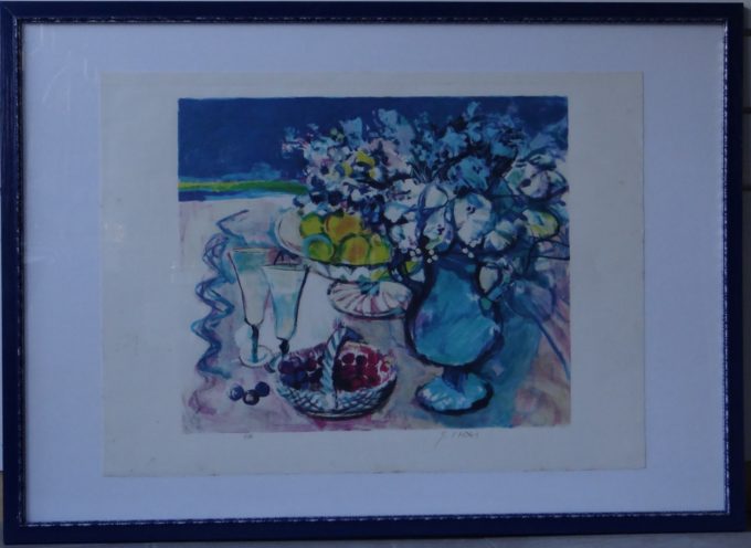 Sachiko Imai, original signed lithograph, festive table