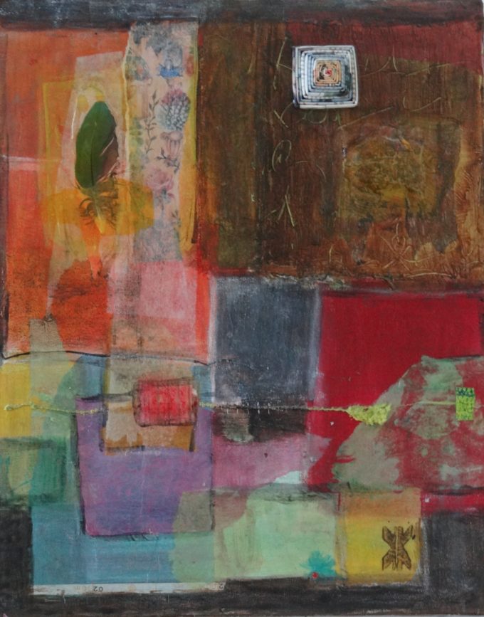 Celine Boyer, peinture sur toile et collages, art abstrait, mixed-media