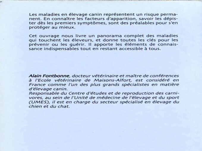 Les maladies en élevage canin, Alain Fontbonne (book) - Image 2