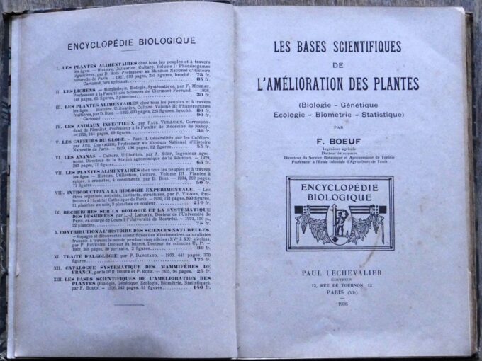 Les bases scientifiques de l'amélioration des plantes, encyclopédie biologique (livre) – Image 2
