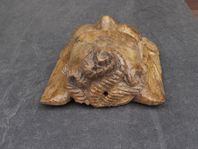 Carved wooden angel head from Mexico, sculpture of a cherub, vintage mask, cherub face, wall statue, Latin American crafts, - Image 4