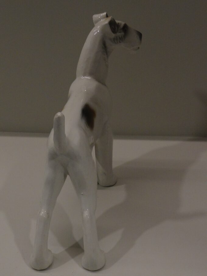 Statue vintage en porcelaine, Fox terrier, chien de chasse, Milou le célèbre chien de Tintin, bandes dessinées, Aventures de Tintin, cabot, – Image 3