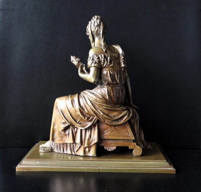 Bronze statue signed by Eutrope Bouret, neoclassical bronze, historical themes and mythology, French antiquity, - Image 2