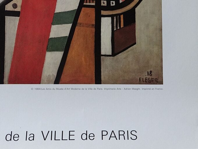 Fernand Léger, affiche originale d'exposition, 1984, les disques dans la ville, peinture cubiste, décor géométrique, cercles concentriques, – Image 5