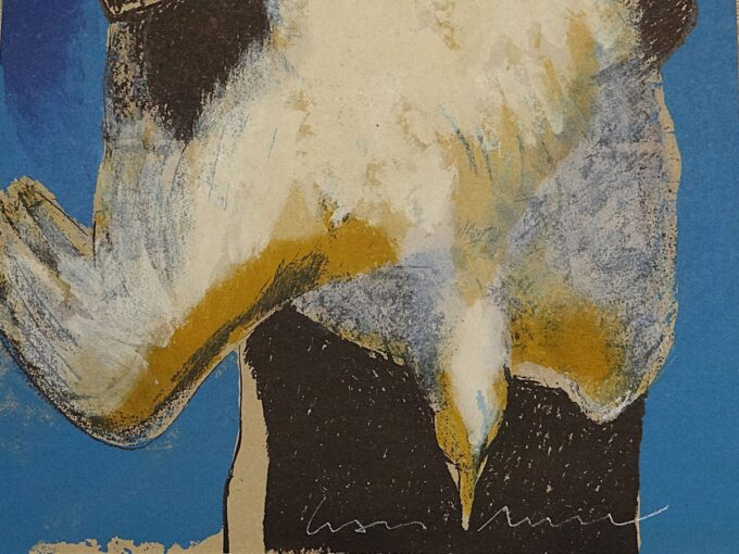 Graça Morais, original signed lithograph, The Captured Bird, Portuguese neo-expressionist artist, contemporary painter, - Image 3