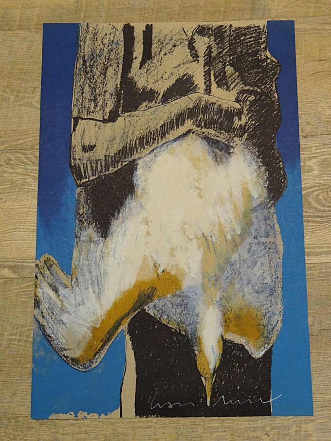 Graça Morais, original signed lithograph, The Captured Bird, Portuguese neo-expressionist artist, contemporary painter, - Image 6