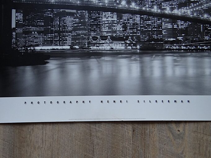 Henri Silberman, photo panoramique, témoignage du New York en 1999, poster original, Manhattan East side, Brooklyn bridge, – Image 3