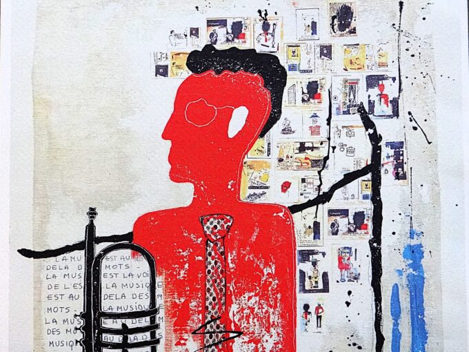 Jacq Kino, signed and numbered art print, the trumpeter, music is beyond words, - Image 4
