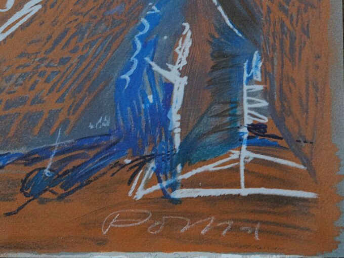 Julio Pomar, original signed lithograph, Ulysses and the two sirens, influential Portuguese artist in the 20th century, modernism and surrealism, - Image 5