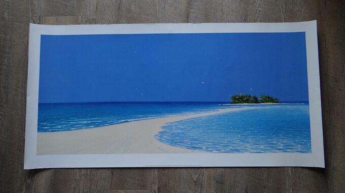 Werner Eick, affiche originale 2001, photographie d'art panoramique, Île paradisiaque sous le soleil, plage de rêve, vacances et tropiques, – Image 4