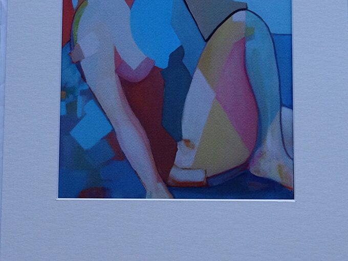 Original lithograph on vellum paper, portrait of a woman, cubist character, Alejandra S. - Image 3