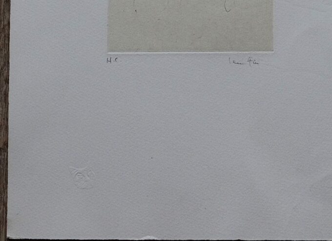 Leonor Fini, original signed etching, sketch of face, young woman in evolution, young girl, portrait of Caroline, - Image 3