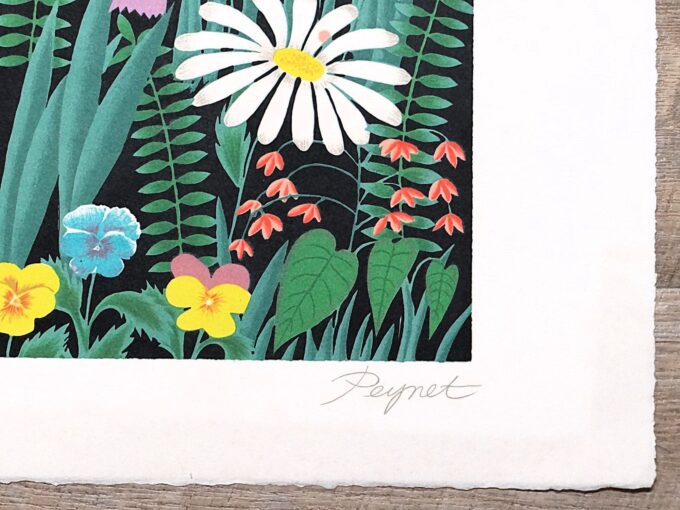 Peynet, lithographie signée, amoureux de Peynet, Cupidon, demande en mariage, humour et tendresse, charme intemporel, peinture naive, – Image 3