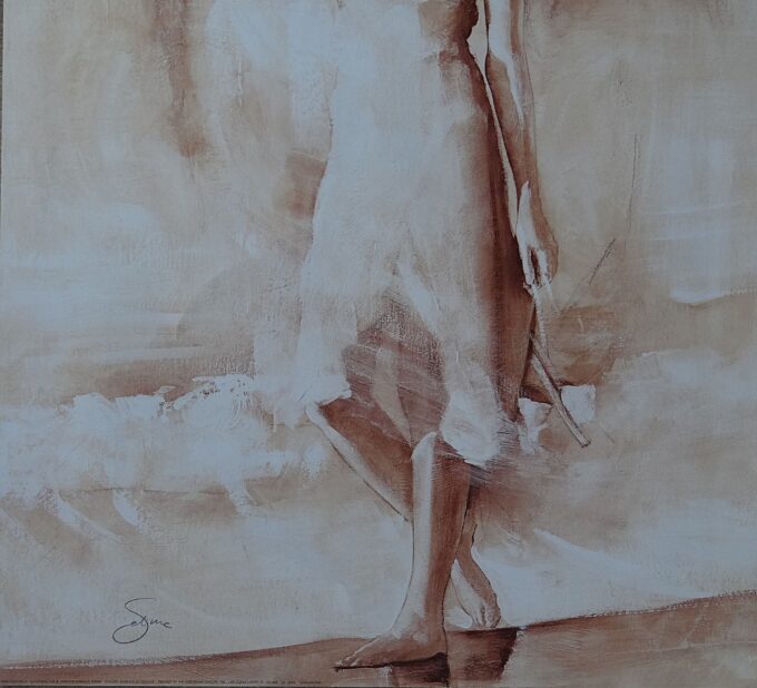 Original poster by Selime, thoughtful young woman walking on a beach, THE woman of your life, - Image 3