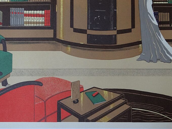 Affiche de collection, Charley Garry, 1987, ambiance Art Deco, femme élégante, appartement stylé, Editions Clouet, Atelier Desjobert Paris, – Image 4