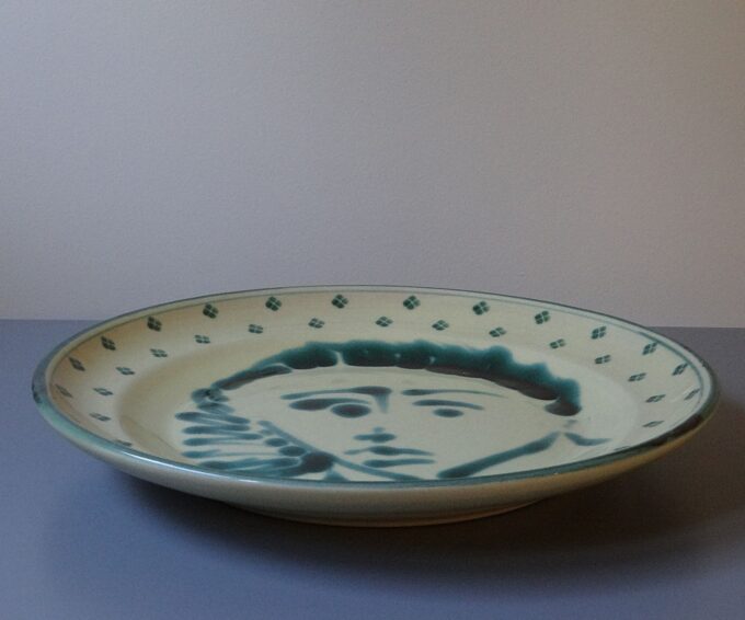Large ceramic dish, bottle green face, Italian pottery, Nicola Fasano - Image 4