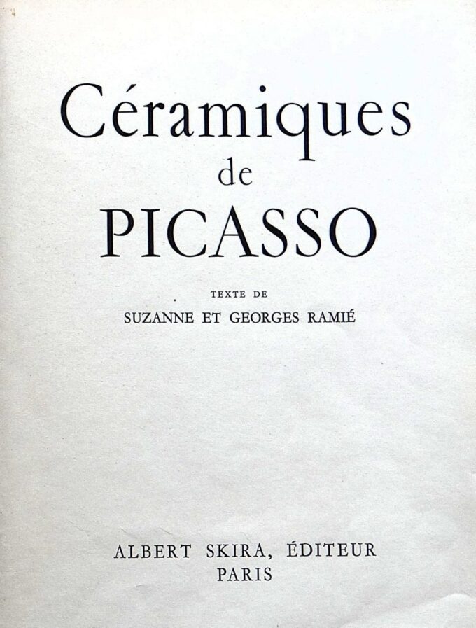 Céramiques de Picasso, Albert Skira, 1948 (book)
