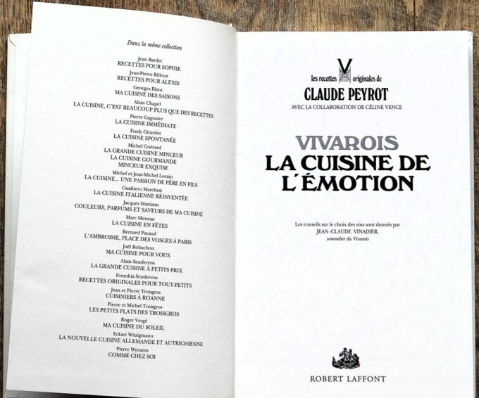 Vivarois, la cuisine de l'émotion, Claude Peyrot, French Chef (book) - Image 2