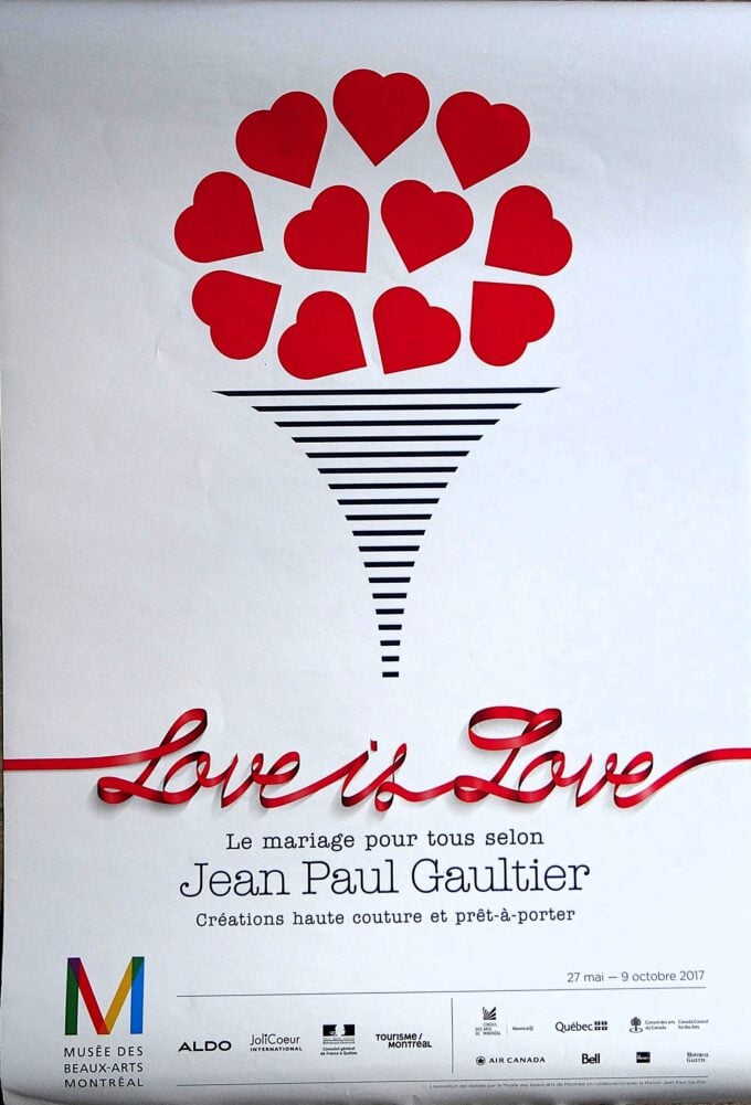 Jean Paul Gaultier, original exhibition poster, Montreal, 2017, haute couture, wedding
