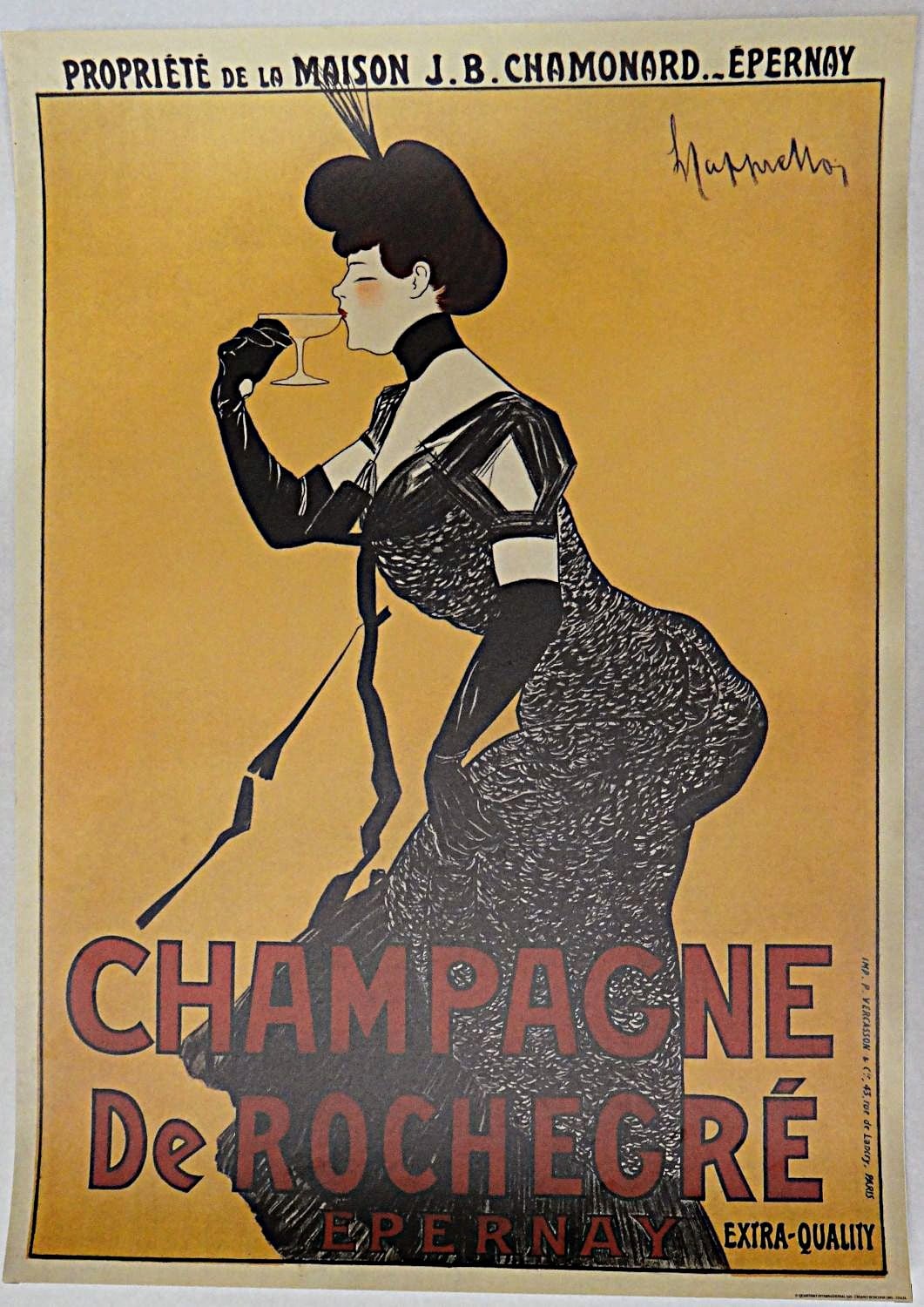 Affiche Vintage Leonetto Cappiello Champagne de Rochegré 1910 – Reproduction Art Nouveau Belle Époque